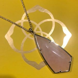 Kendra Scott Rose Quartz and Gold Necklace